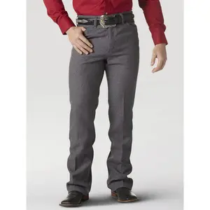 Wrangler Mens Wrancher Dress Jean (SIZE UP, GARREN UNA TALLA MAS)- Heather Grey