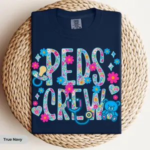 Cute Pediatric Crew Shirt for Pediatric Nurse Peds Floor Team Comfort Colors Tee Cute Peds Nurses Appreciation Hospital Staff Gift RN CNA