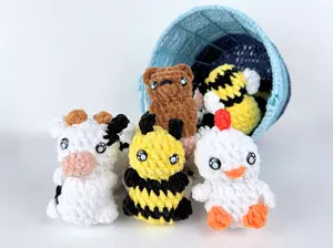 Chibi Animal Plushie with Keychain | Crochet Amigurumi Plush