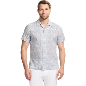 Izod Men's Luxury Classics Short Sleeve Textured Button Down Shirt