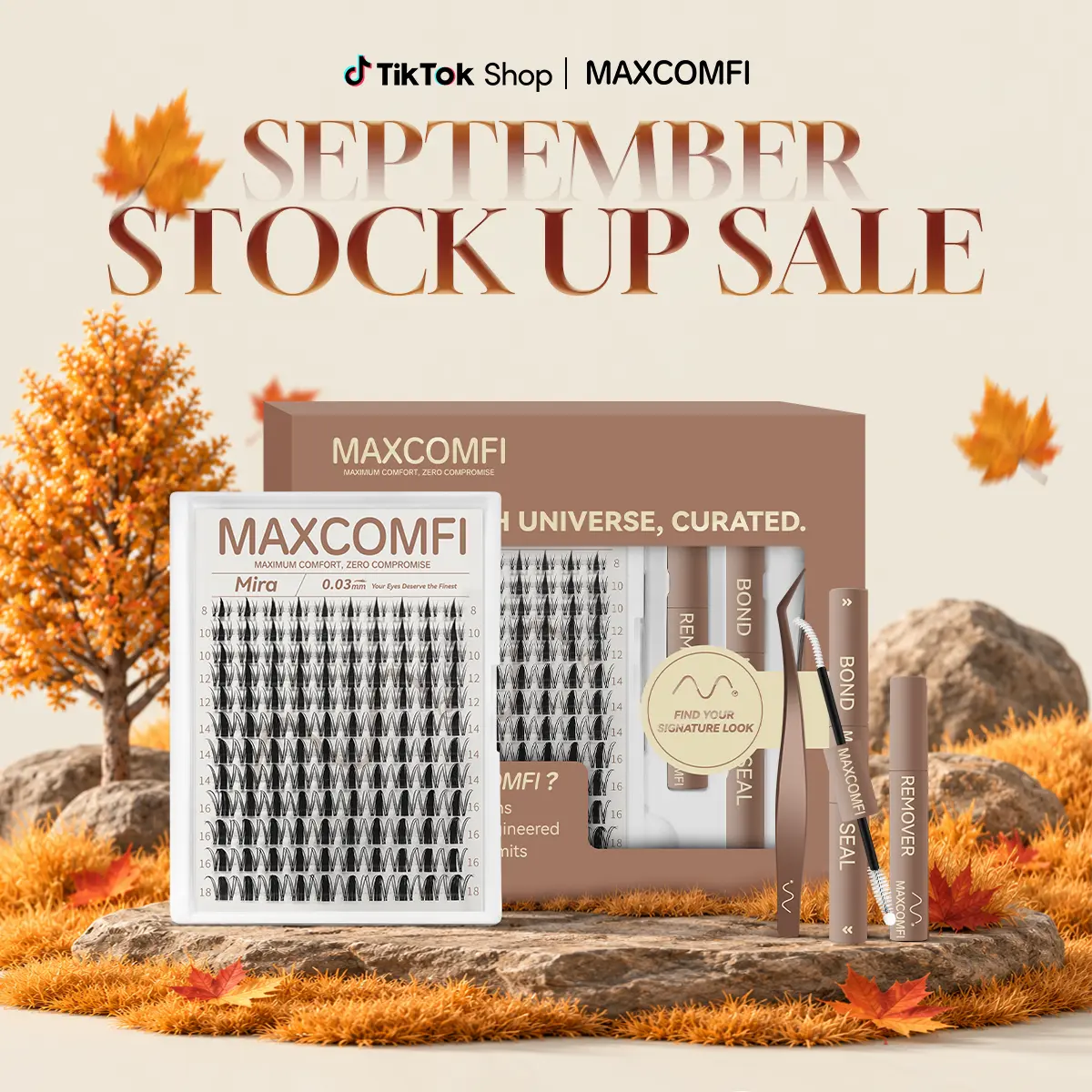 MaxComfi Mira Manga Cluster Lashes, DIY False Eyelashes for Beginners, Natural Voluminous Waterproof Eyelash Extension with Thin Soft Band, Long-Lasting Natural Bundle for Daily Wear