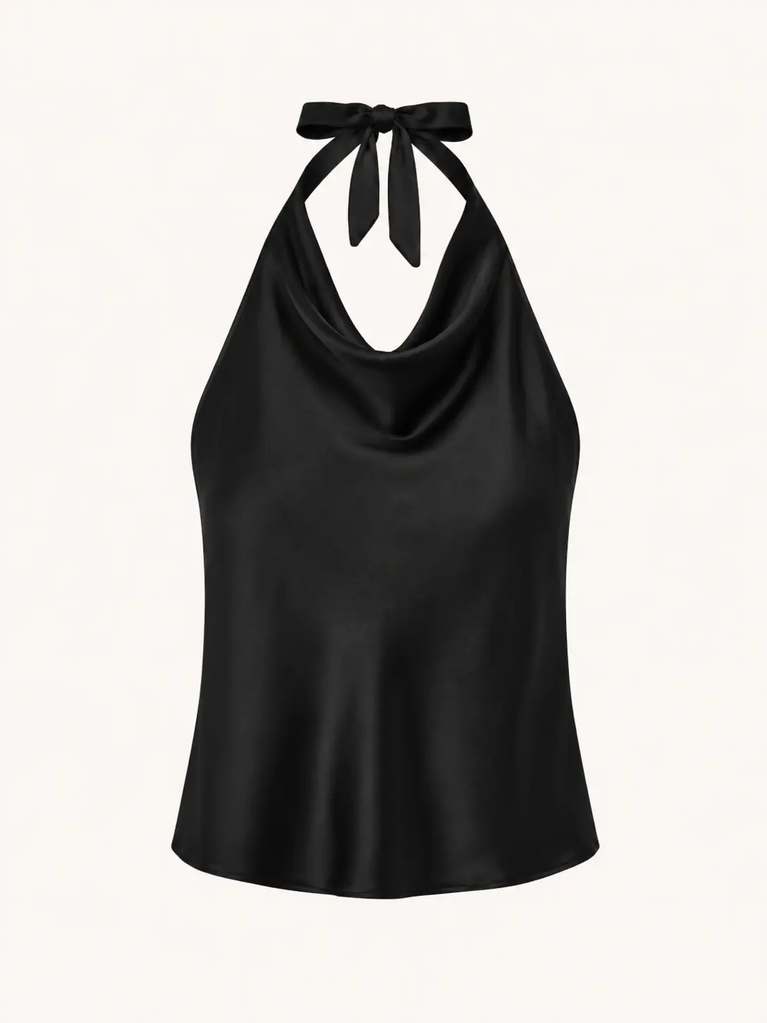 Kenny Satin Halter Top - Open Back - Tie Up Detailing Top