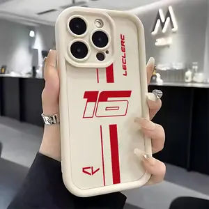 Stylish C-Charles L-Leclerc 16 Logo Creative Phone Case for iPhone 16, 15, 14, 13, 12, 11 Pro Max, Mini, XR, XS, X, 7, 8 Plus - Soft Shockproof Back Cover