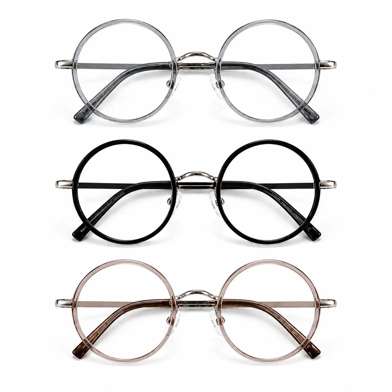 Round Blue Light Filtering Reading Glasses - HD Clear Lenses, Lightweight Metal Frame, UV Protection, 3-Color Options for Outdoor Use