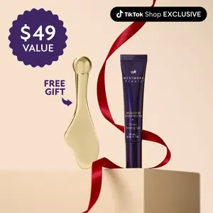 Westmore Beauty 60-Second Eye Effects with FREE Gua Sha - Tinted Firming Gel for Eye Bags, Puffiness, Crow's Feet and Crepey Under Eyes