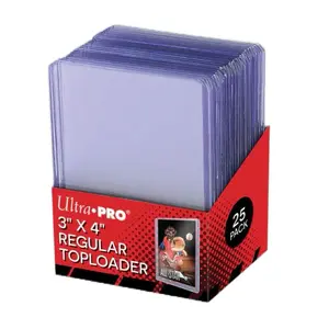Ultra Pro 3" x 4" Regular Toploader - 25 Pack for Standard Trading Cards - Compact Protection & Easy Use - Secure Your Collection