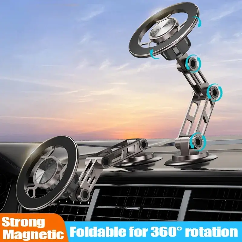 Magnetic 360-Degree Rotation Cell Phone Car Mount, Dashboard Phone Holder for Car Accessories, Universal Fit for iPhone 16/15/14/13/12 Pro Max/X, Samsung, Xiaomi & All Smartphones