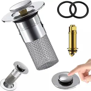 Universal Bathroom Sink Plug Pop-Up Drain Filter, Anti-Clog Insect-Proof Hand Basin Strainer, Essential Plumbing Accessory, Bathroom Sink Stopper, Bathroom Gadgets