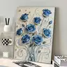 Blue Rose Pearl Painting Kit, Arts Crafts Supplies, 15.75 × 11.81-Inch Framed, Beginner DIY Set, Handmade Wall Decor Gift
