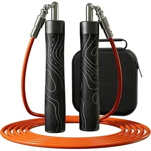 Weighted Jump Rope for Men Women -Interchangeable 1/5lb 1/4lb 1/2lb Heavy jump ropes - 360 Degree Spin - Length Adjustable,Ergonomics Leather Grip Skipping Rope for Fitness Weight Loss & More