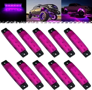 10Pcs LED Rock Strip Lights Car Exterior Underglow Wheel Fender Well Lighting Kits Waterproof for Golf Cart Wrangler Offroad Truck RV UTV ATV Snowmobile (Purple-Color)