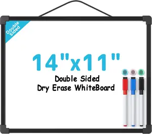MaxGear 14x11 Inch Double Sided Mini Dry Erase Whiteboard Wall Hanging White Board Kit With Markers And Magnets Portable For Daily Planning Drawing Memo To Do List Home Office School Supplies