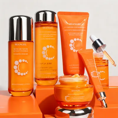 Korean 5X Vitamin C Skincare Set, 6-in-1 Skincare Gift Set with Cleanser, Toner, Serum, Lotion,Eye & Face Cream - Moisturizing Skincare Kit
