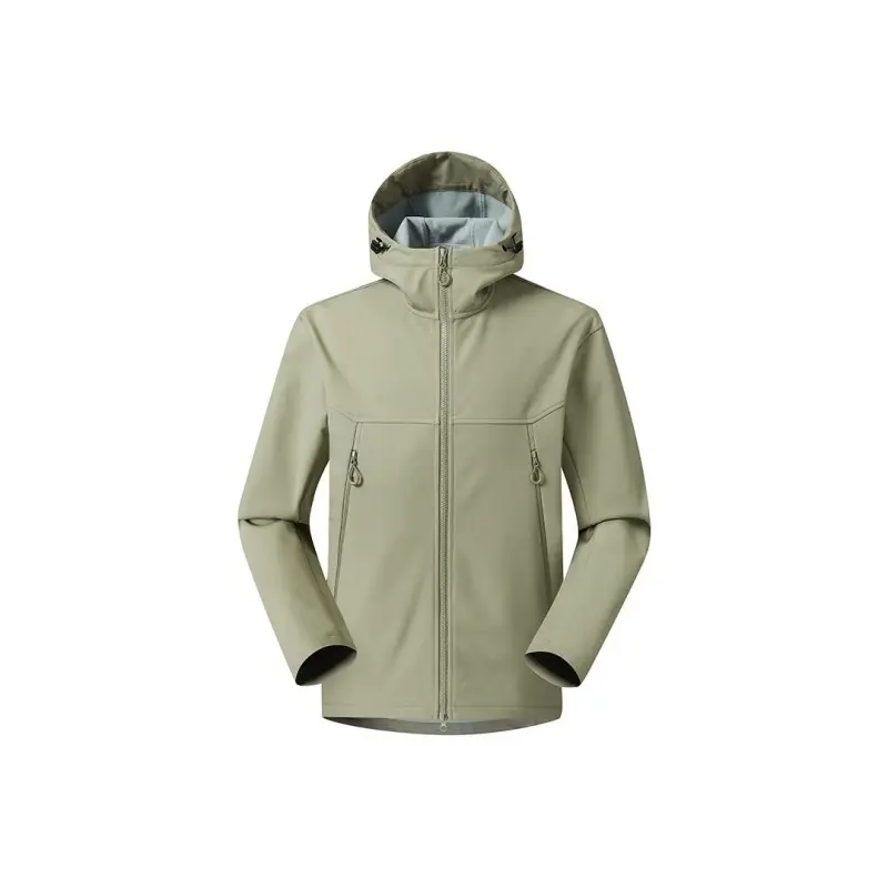 Green hooded waterproof and windproof outdoor mountaineering jacket for mountain climbing, men's and women's same style