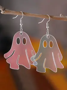 Halloween Laser Ghost Dangle Earrings Retro Cute Style Acrylic Jewelry Halloween Ear Ornament Female Gift
