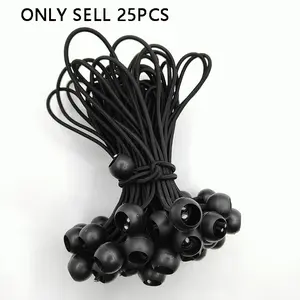 25pcs Heavy Duty Ball Bungee Cords - Perfect For Shelter, Gazebo, Camping, Tent, Cargo, Yard & More! Camping Wind Rope