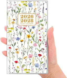 Pocket Calendar 2026-2028, Pocket Monthly Planner Jul 2026 - Dec 2028 for Purse, 6.7" X 3.7" 30-Month Small Planner, Academic Year Calendar, Compact Design with Plastic Sleeve