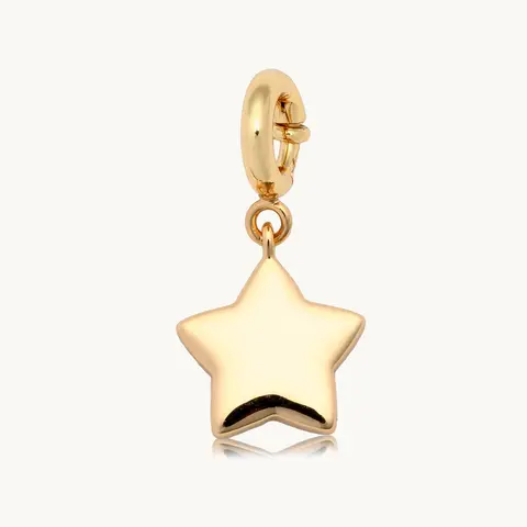 Little Words Project Whimsical Puffy Shape Brass Charm - 14K Gold-Plated, Spring Ring Clasp, Celestial Charms & Pendants, Women's Bracelet Stacking/Necklace Accessory, Mix-Match Fun Everyday Wear