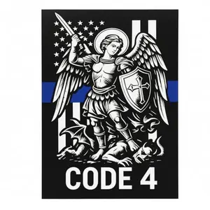 St Michael Archangel Code 4 Car Sticker Decal for Vehicle Truck Window Bumper SUV Tumbler Laptop Religious Guardian Angel Catholic Christian Protective Vinyl Die Cut Quality
