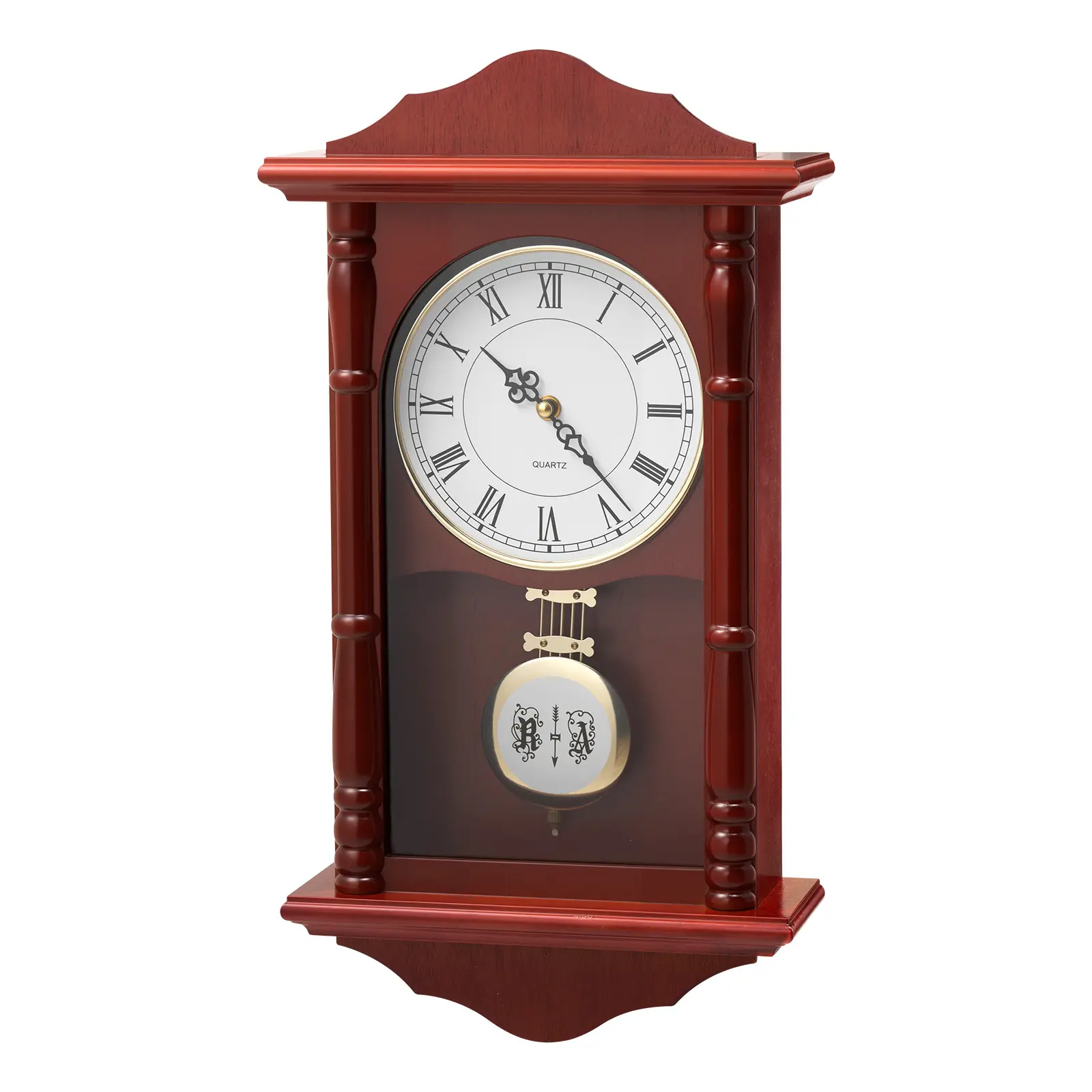 【SummerFinds】VEVOR Grandfather Clock, 18 in Classic Vintage Pendulum Clock, Pine Wood & MDF Wall Clocks with Quartz Movement and Quiet Design, for Living Room, Bedroom, Home Decor, and Gift (Cherry Tone Finish)