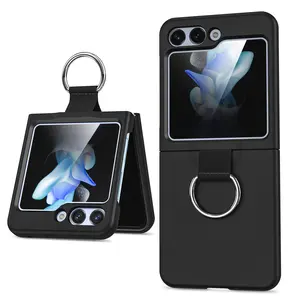Case for Samsung Galaxy Z Flip7, Z Flip6, Z Flip5, Z Flip4, Z Flip3 2025 with Ring, Hard PC Slim Shockproof Anti-Scratch Protective Phone Cover Accessories