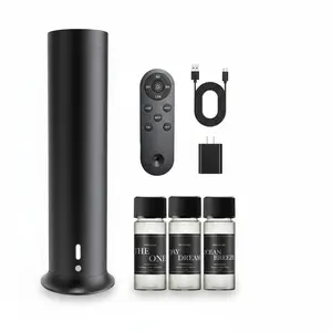 Modern Vertical Essential Oil Diffuser with Cold-Air DiffusionTechnology , 1250 Sqft Aromatherapy Device with Remote & Timer, Rechargeable Battery &Remote Control Top 3 Luxury Hotel-Inspired Scents 20ml*3 Oil Waterless Humidifier Usb Powered Humidifier