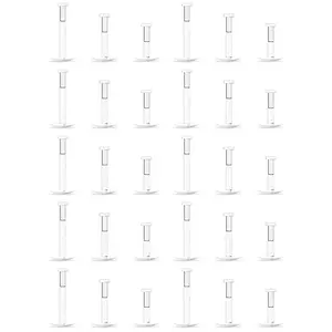 30-Piece Clear Labret Stud Set, Flat Back Piercing Retainers in Multiple Lengths, Discreet Jewelry for Cartilage, Lip & Tragus Piercings