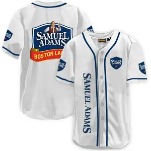 Samuel Adams White 3D Print Baseball Jersey Shirt Gift for Dad Men Father