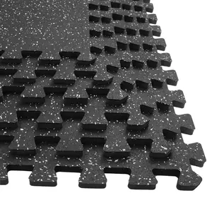 Yes4All Rubber Gym Flooring for Home Gym 0.56" Thick Gym Flooring Tiles EVA Foam Mats with Rubber Top Protective Flooring Mat