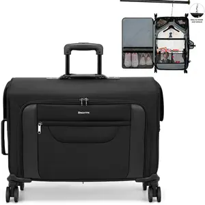 22 inch Carry On Luggage with 4 Spinner Wheels, Garment lightweight Suit Bag Travel Carrier Bag,Expandable Luggage for Women Men,Telescoping Handle, Front Exterior Pocket,Multi-compartment suitcase