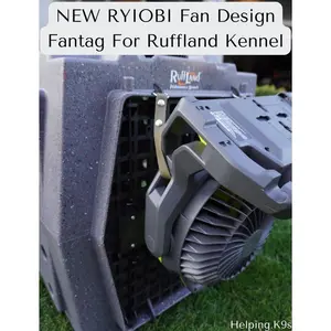 Ryobi Fan Tag for Ruffland Kennels – Custom BioThane® Fan Holder, 5/8" Wide, Waterproof & Durable, Handmade in USA
