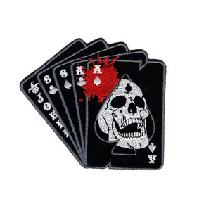 Dead Man's Hand Ace of Spade Embroidered Patch (Hook Fastener-MD2)