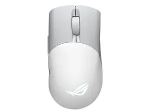 Asus ROG Keris Wireless AimPoint Gaming Mouse, Tri-mode connectivity (2.4GHz RF, Bluetooth, Wired), 36000 DPI sensor, 5 programmable buttons, ROG SpeedNova, Replaceable switches, Paracord cable, White