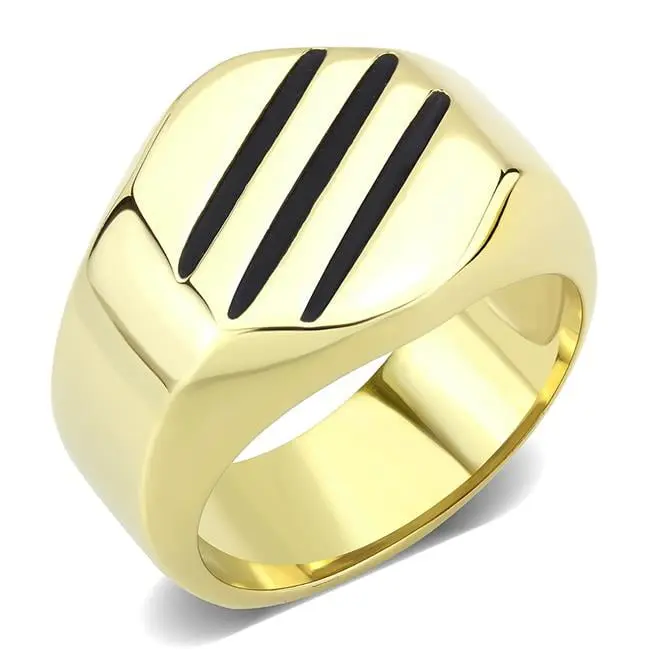 212 MAIN Men's Stackable Rings - IP Gold Stainless Steel, Plain Minimalist, Stone-Free Daily Fashion Ring, Size 13