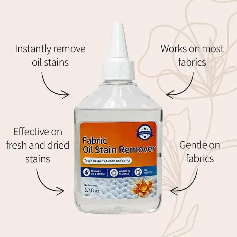 Fast-Acting Fabric Degreaser,Oil Stain Remover for Clothes, Removes Grease & Tough Stains, Gentle on Fabrics, No Residue, 8.7 fl oz