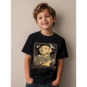 Camo Southern Hunting Duck Dog Western Camouflage Flag Novelty Awesome Graphic Kid T-Shirt Cute Kid T Shirts Trending Tees Tops for Kid