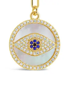 CZ & Mother of Pearl Evil Eye Pendant Necklace