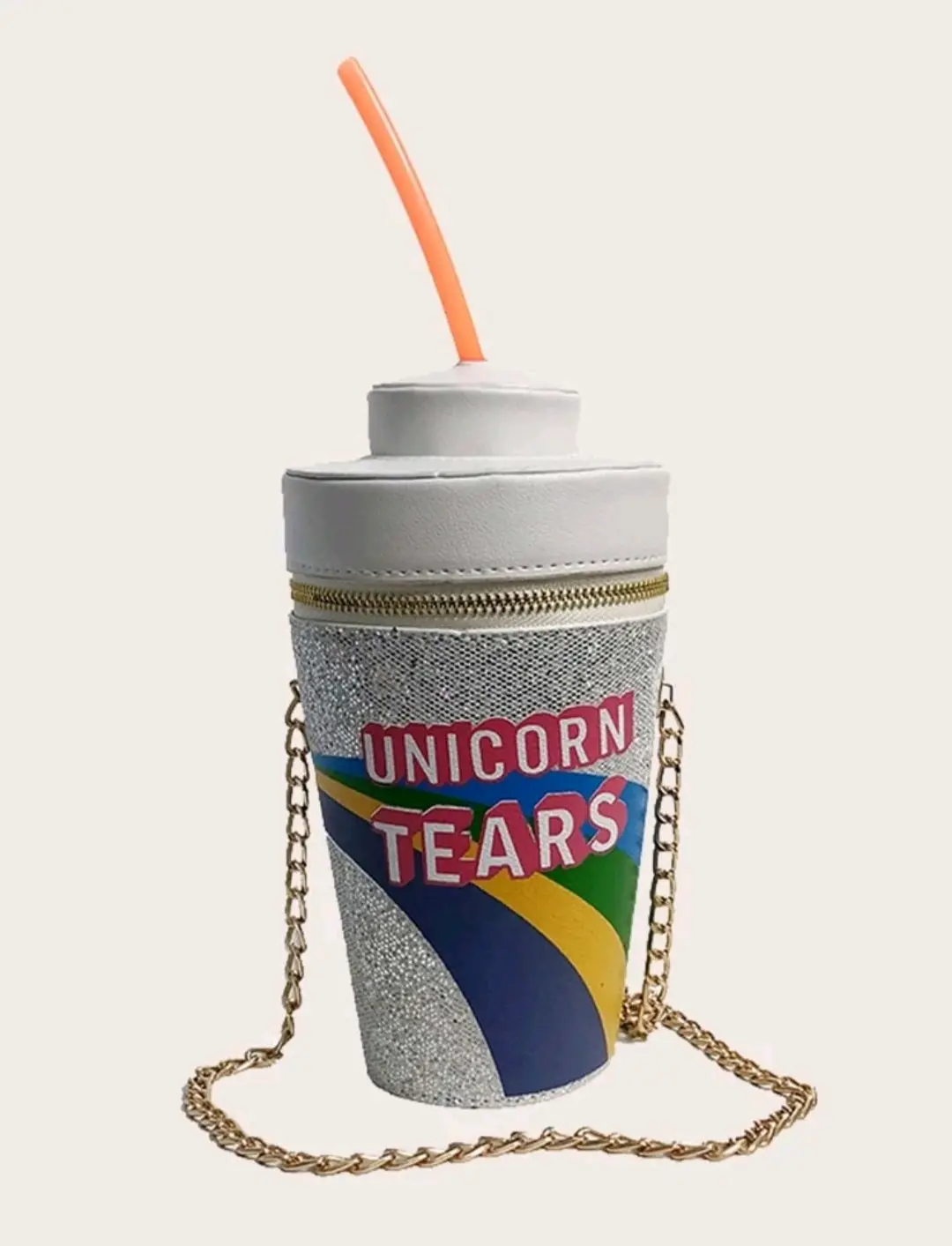 Colorful UNICORN Womens Crossbody Handbag with Glitter and Adjustable Strap