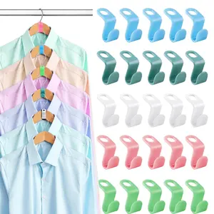 Hanger Connector Hooks, Closet Space Saver, Clothes Hanger Organizer, Vertical Hanger Hooks, Wardrobe Space Saving, Multi Color Hanger Clips, Closet Organization Tools, Stackable Hanger Hooks, Clothes Storage Organizer, Space Saving Closet Hangers
