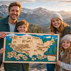 Vibrant National Park Travel Map - Detailed USA National Park Map for Family Adventures and Travel Planning