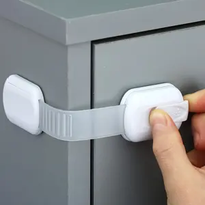 10-Piece Child Safety Lock Set, Adhesive-Free Adjustable Latches for Drawers, Refrigerator, Washing Machine, Cabinets, Ovens, Trash Cans