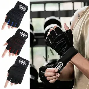 Unisex Half-Finger Weightlifting Gloves, Palm Protection Gym Fitness Accessories, Home Exercise Boxing Gloves, Men & Women Workout Gear