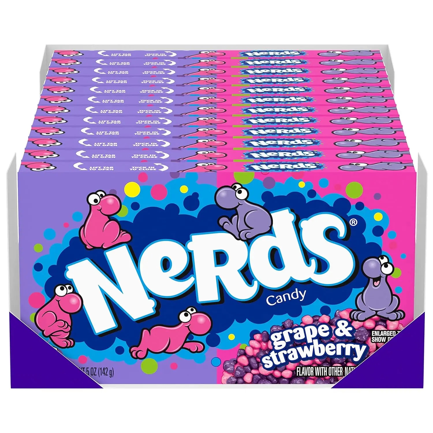 Pack 12 Nerds Grape & Strawberry Flavor Candy, 5 oz Movie Theater Candy Boxes