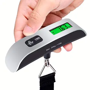 Travel Essentials Backlight LCD Display 110lb/50kg Luggage Weight Scale for Travel Portable Handheld Scale with Rubber Paint Temperature Sensor