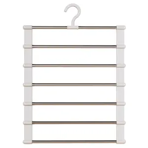 Multi-Layer Folding Trouser Rack, No Trace Anti-Slip Pants Hanger for Home Organization, Wall Mounted Hanger, Space-Saving Storage Solution for Pants, Clothes Hanger Organizers