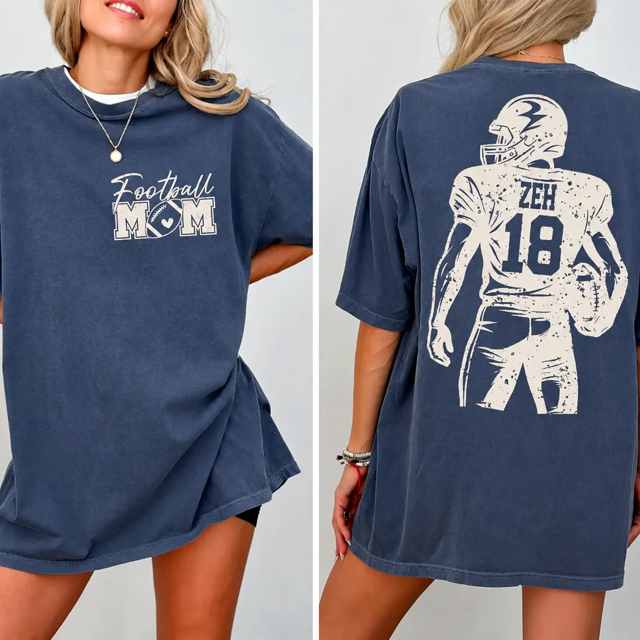Personalized Football Mom Shirt, Custom Player Name Number Game Day Tee, Football Mom Comfort Colors T-Shirt, Football Mama Shirt, Sports Mom Gift, Football Season Tee Cotton Fabric wholesale apparel