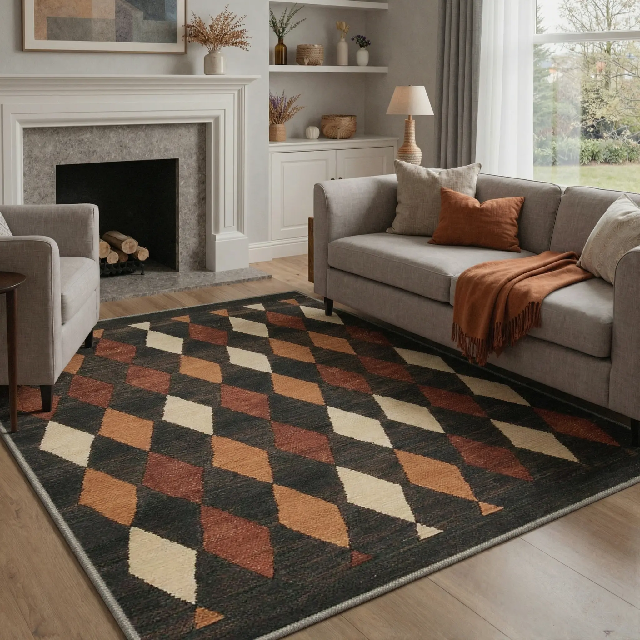 【Back To School】GENIMO Rug – Machine Washable, Soft, Pet Friendly, Non-Slip Area Carpet, Floor Rug Perfect for Living Room, Bedroom, Kitchen, Hallway, Elegant Home Decor ,ARP1293-NEXUS
