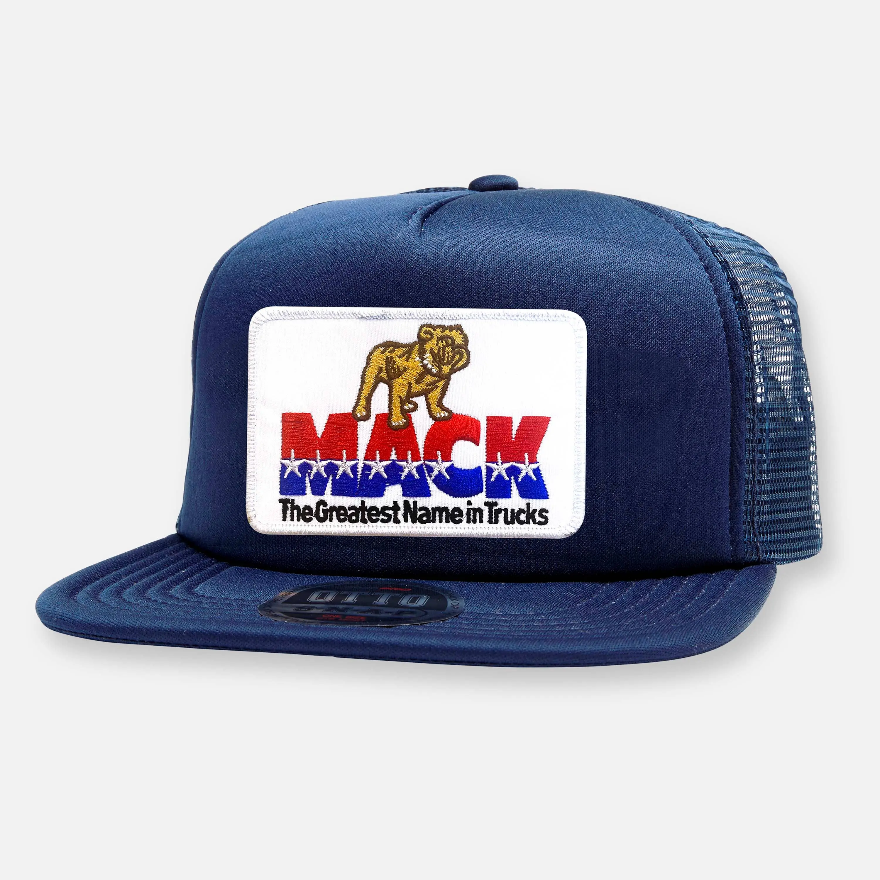 COWBOY CADILLAC FLAT BILL PATCH HAT: Navy