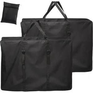 2PCS Oxford fabric oversized furniture storage bag, zipper bag with handle buckle extension, large outdoor chair and folding bed storage, black, 43.3 x 29.13 x11.02 inches, zipper closure, portable, durable, very suitable for zero gravity