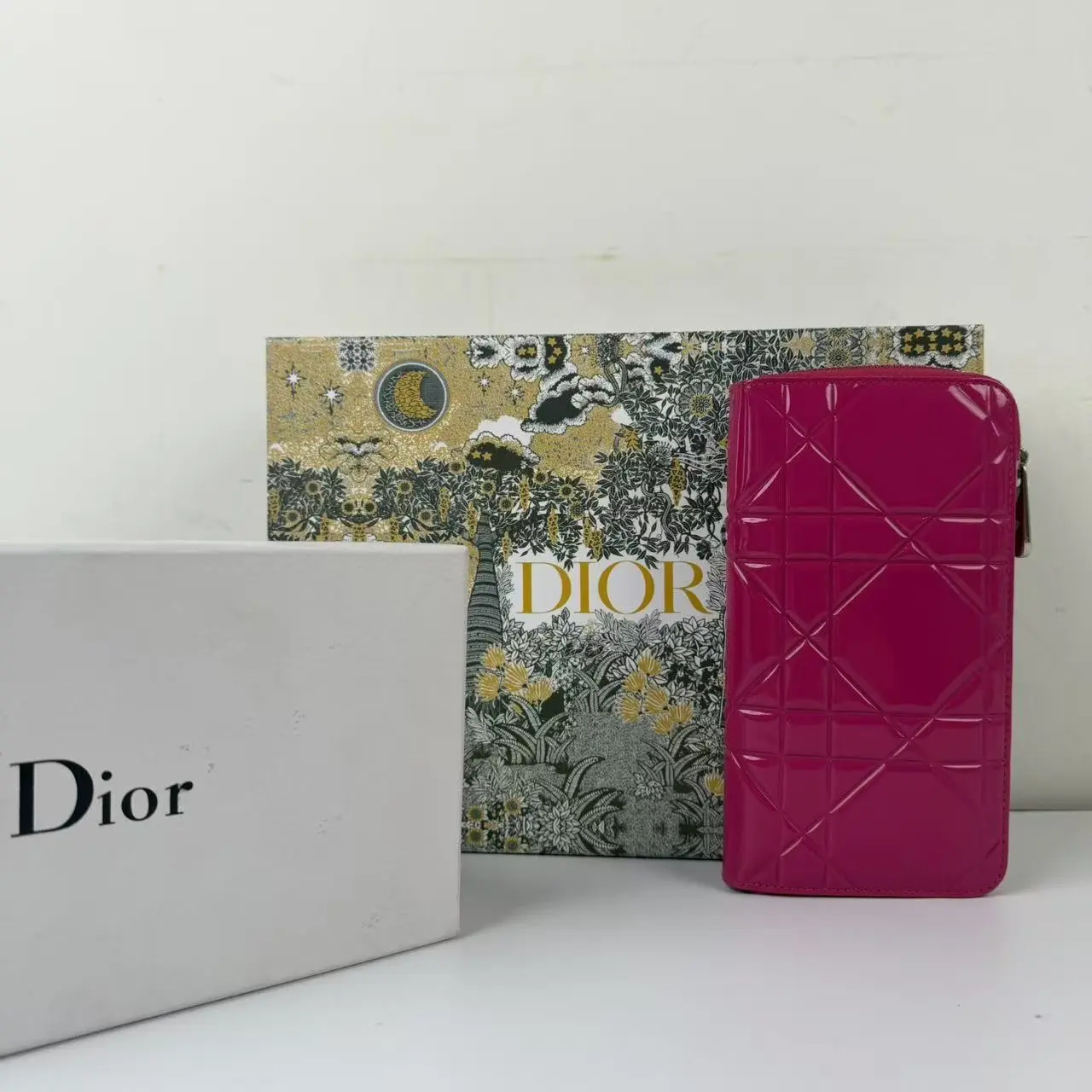 Pre-owned Dior Pink Patent Leather Purse TK0280 CC0305